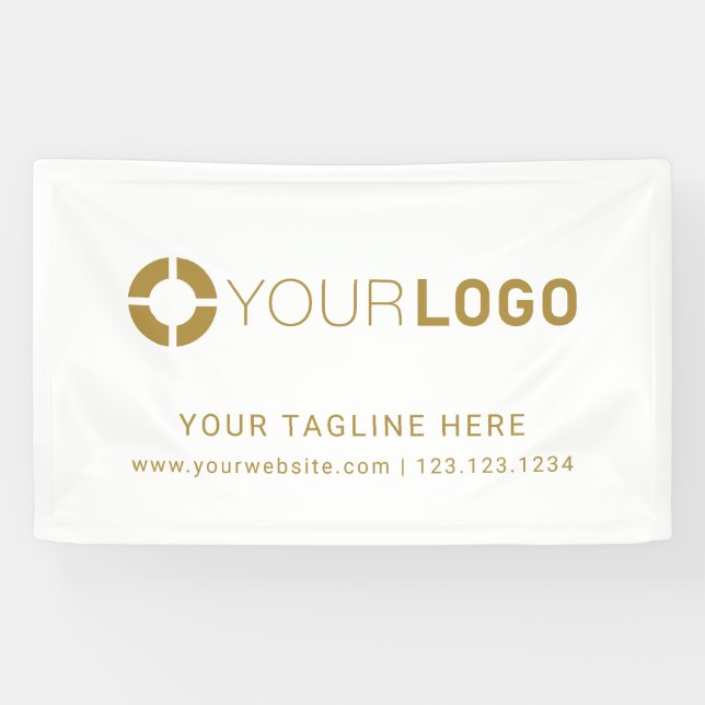 White Custom Company Logo Event Displays Banner (Horizontal)