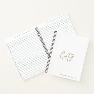 White Custom God 1st Monthly To Do List Checklist Notebook