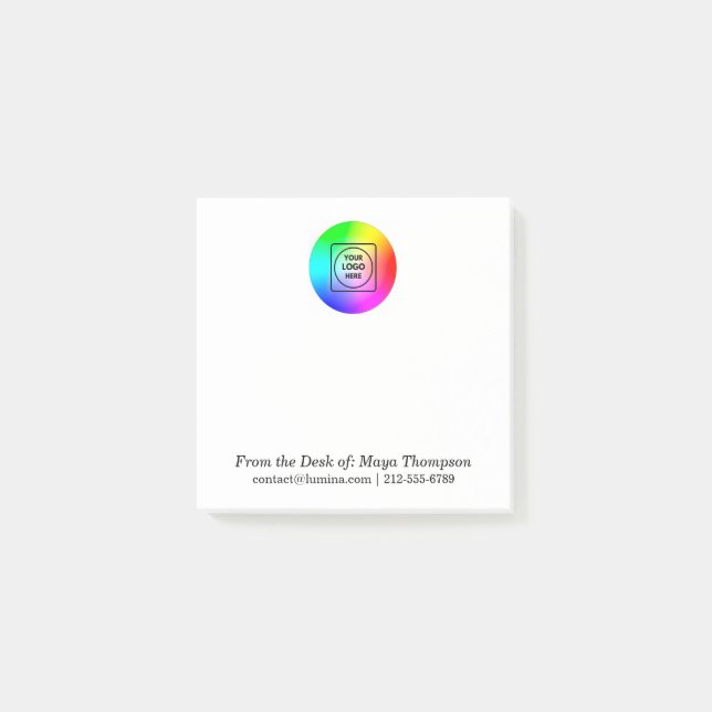White Custom Logo Desk Memo Branding notepad (Front)