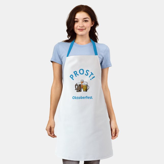 White Custom Logo Photo Oktoberfest Apron (Worn)