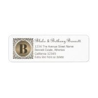 White Custom Monogram Return Address