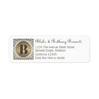 White Custom Monogram Return Address Return Address Label
