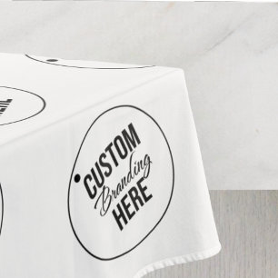 White Custom Trade Show Restaurant Business Logo   Tablecloth