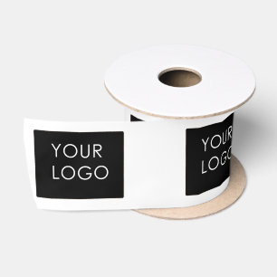 White Customisable Business Add Your Logo   Satin Ribbon