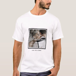 White customisable wedding mens photo T-Shirt
