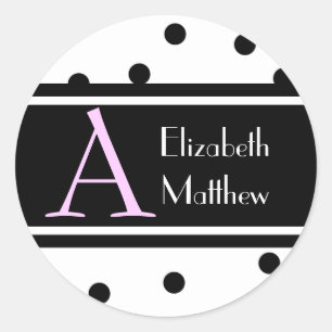 White Customise Last and First Name Sticker