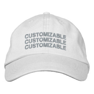 White CUSTOMIZABLE Embroidered Hat
