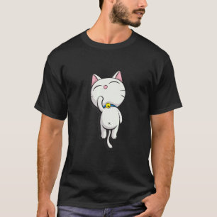 White Cute Cat Nap T-Shirt