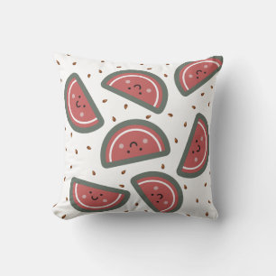 White Cute Watermelon Design Square Pillow
