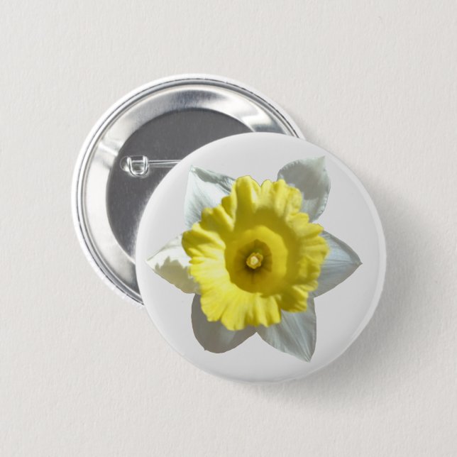 White Daffodil Button (Front & Back)