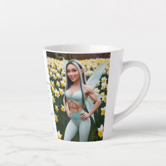 White Daffodil Fairy  Latte Mug