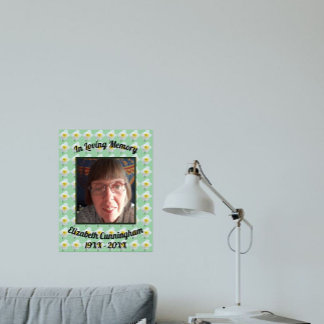 White Daffodil on Green Photo Memorial Poster
