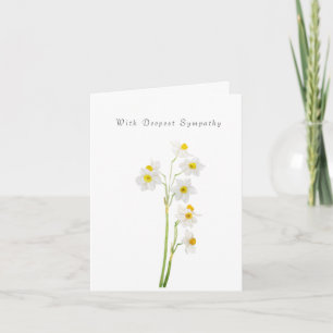 white daffodils Thinking Of You Sympathy Card
