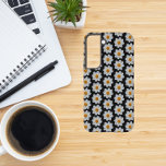 White Dahlia Floral Pattern on Black Samsung Galaxy Case<br><div class="desc">Protect your Samsung Galaxy S22 phone with this trendy phone case that features the photo image of a pretty, white Dahlia flower on a black background and printed in a repeating pattern. A fun, floral design! Select your phone style. NOTE: You may need to edit and adjust image as necessary...</div>