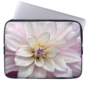 White dahlia flower laptop sleeve