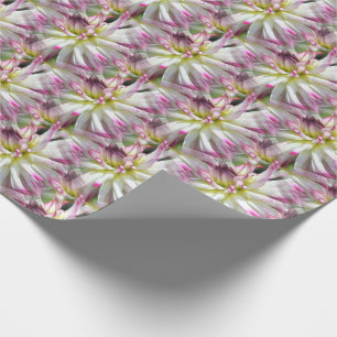 White Dahlia Flower Pattern Nature    Wrapping Paper