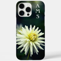 White Dahlia Flower Personal Initials Case-Mate Sa