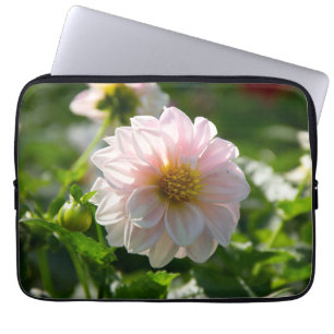 White dahlia in the garden photo laptop sleeve