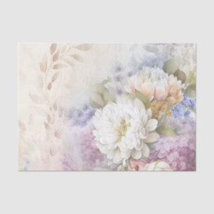 White Dahlia with Purple and Blue Accents Tissue Paper