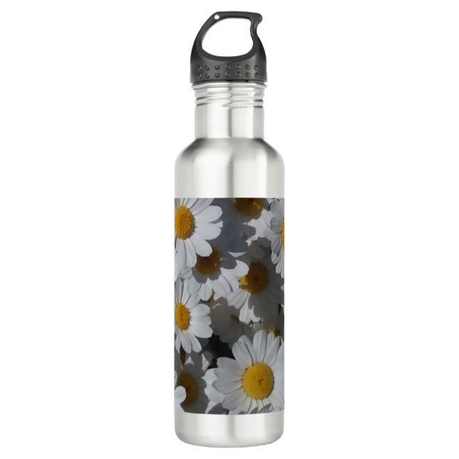 White Daisies 710 Ml Water Bottle (Front)
