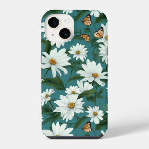 White Daisies and Butterflies iPhone 14 Case