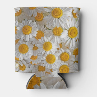 White Daisies: Beautiful Floral Background Can Cooler