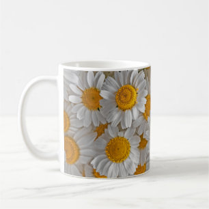 White Daisies: Beautiful Floral Background Coffee Mug