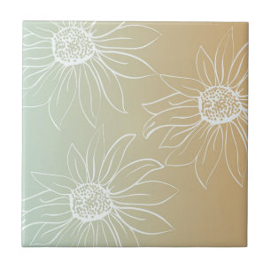 White Daisies Ceramic Tile