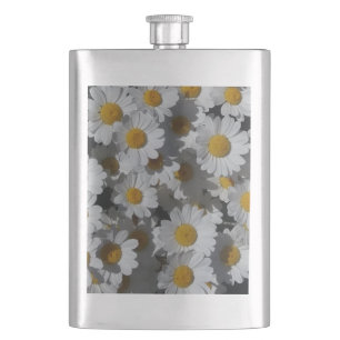 White Daisies Classic Hip Flask