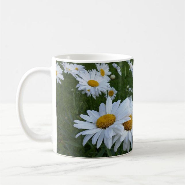 white daisies coffee mug (Left)