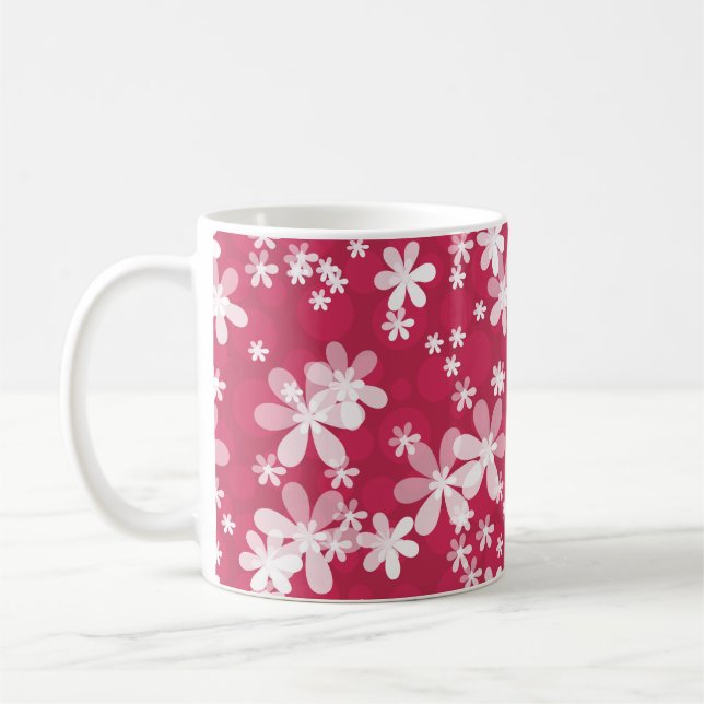 White daisies coffee mug (Left)