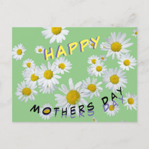 White Daisies Cust. Happy Mothersday Postcard