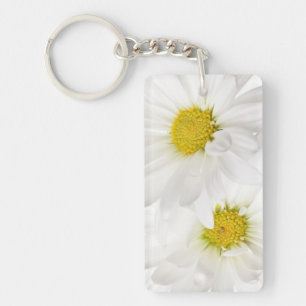 White Daisies - Customised Daisy Flower Template Key Ring