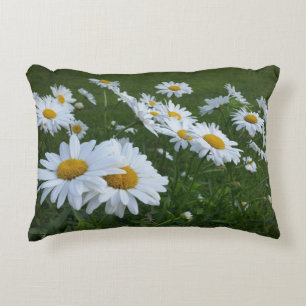 white daisies decorative cushion