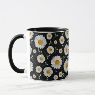 White Daisies in Black Mug
