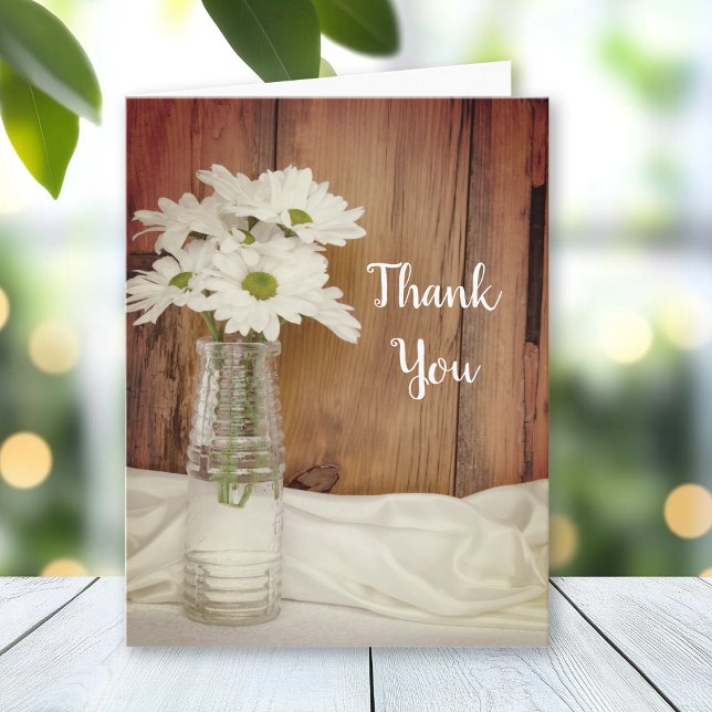 White Daisies in Milk Bottle Wedding Thank You (Creator Uploaded)