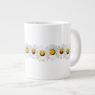 White Daisies in the Rain Large Coffee Mug