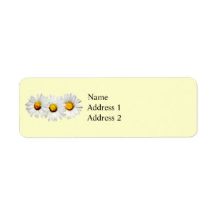 White Daisies in the Rain Return Address Label