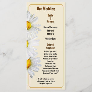 White Daisies in the Rain Wedding Program