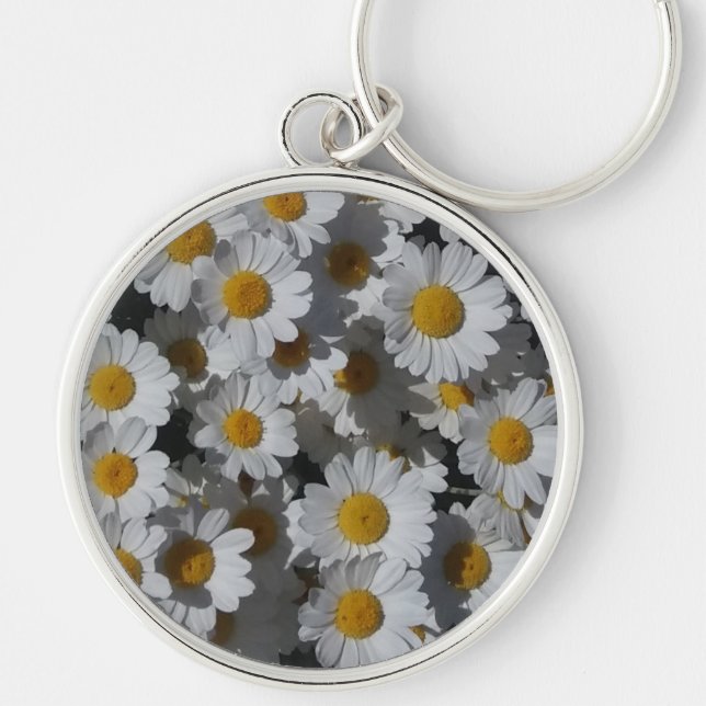 White Daisies  Key Ring (Front)