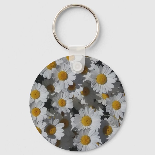 White Daisies  Key Ring (Front)