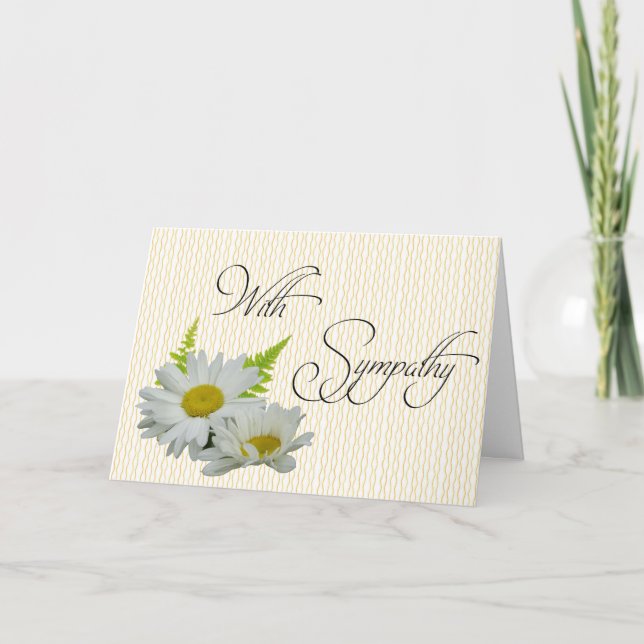 White Daisies Large Font Sympathy Card (Front)