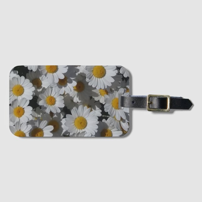 White Daisies  Luggage Tag (Front Horizontal)