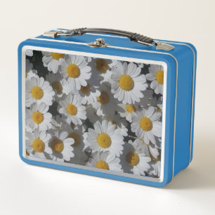 White Daisies Metal Lunch Box