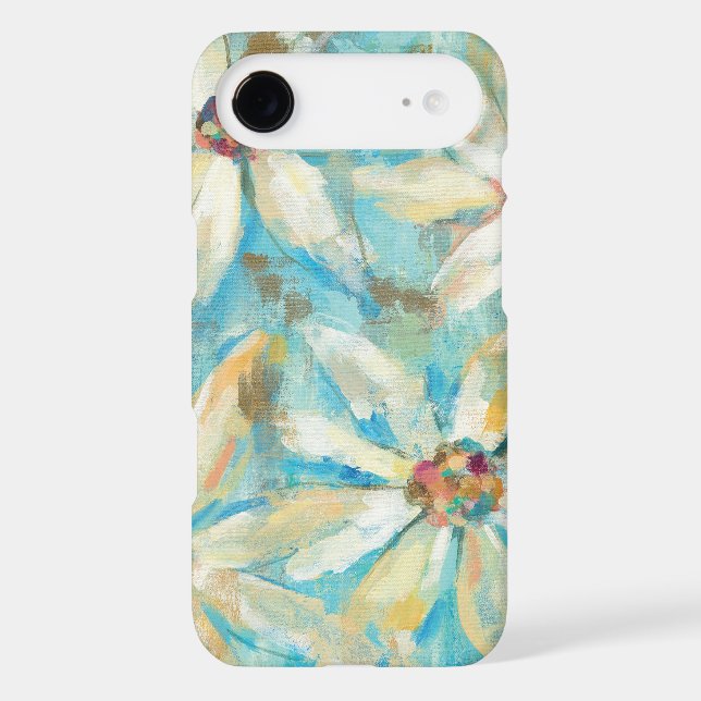 White Daisies on Blue Case-Mate iPhone Case (Back)