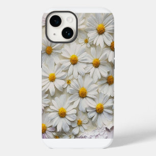 White Daisies On Distressed Paper iPhone 14 Case