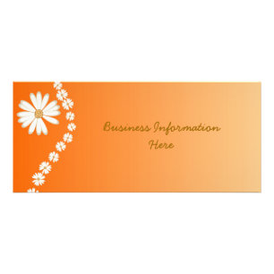 White Daisies on Orange Bookmark Rack Card