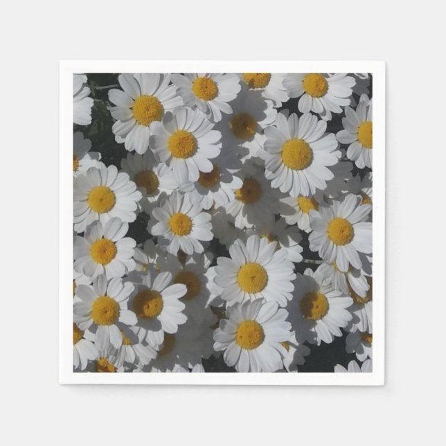 White Daisies Paper Napkin (Front)