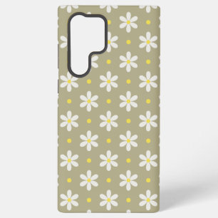 White Daisies Pattern Custom Background Samsung Galaxy Case