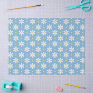 White Daisies Pattern Custom Background Tissue Paper